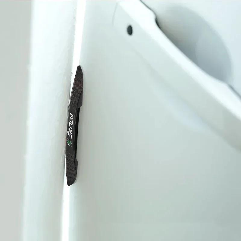 YZ 4PCS Car Anti-Collision Door Protector Side Edge Protection Stickers For skoda octavia a5 a4 mk1 fabia superb rapid mk3 Accessor