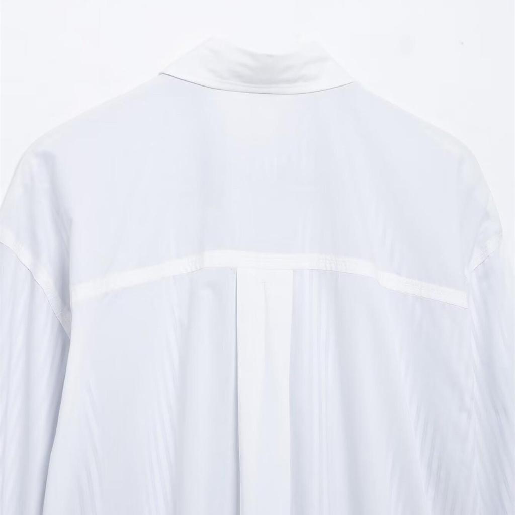 Весна 2025 Женская Универсальная Рубашка в Полоску Пэчворк