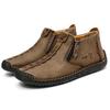 Genuine Leather Men Boots Fashion Zipper Shoes Leather Men Ankle Boots