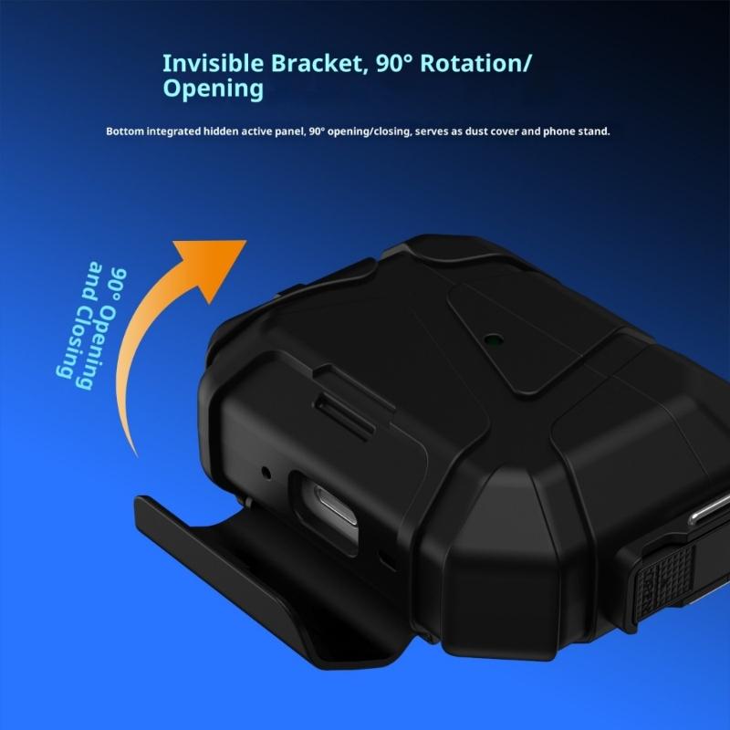Защитный чехол для наушников с надежным замком и подставка для телефона 2 в 1 для Pods Pro3 со светодиодной индикацией зарядки