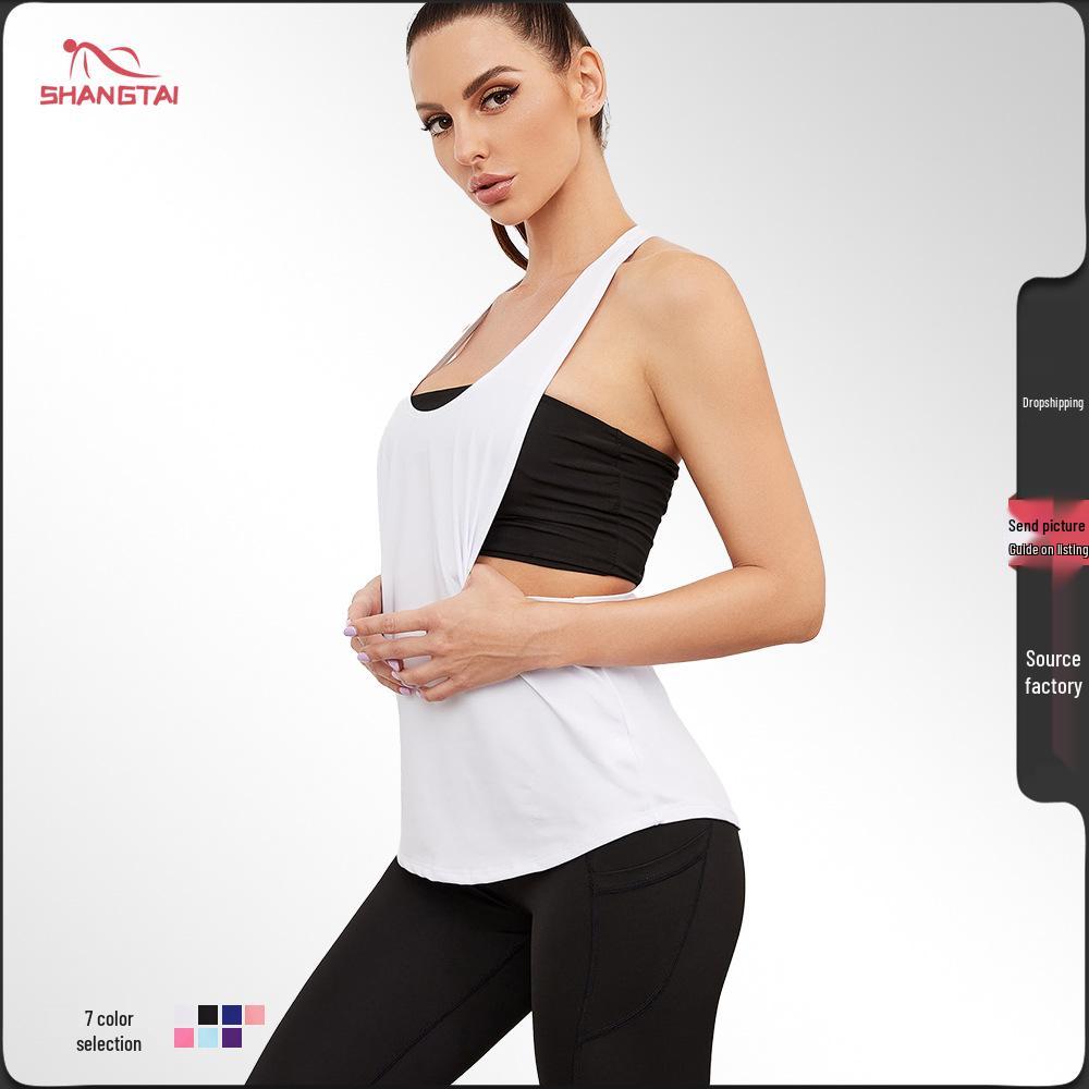 Большого размера быстросохнущая майка без рукавов для йоги и бега