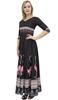 Женское черное платье макси Anarkali с принтом фламинго Kurta Designer