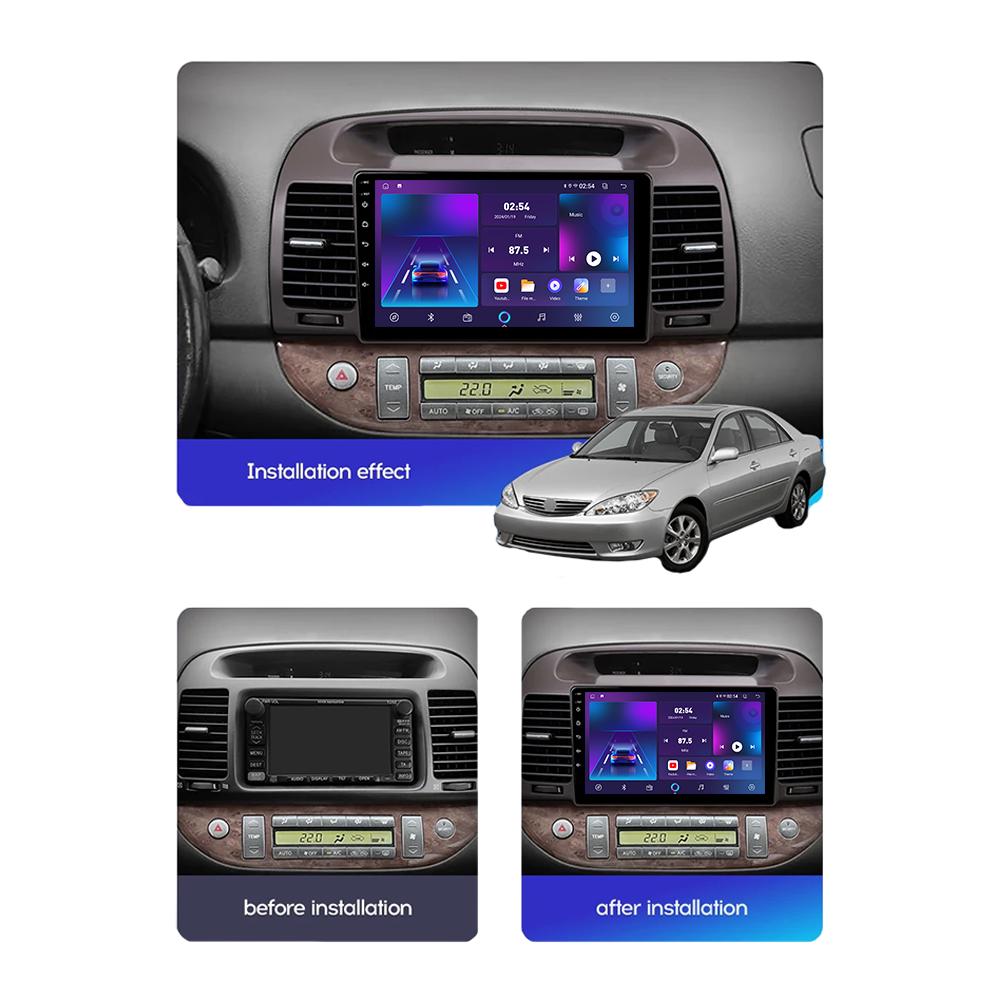 Android Carplay автомобильное радио для Toyota Camry V30 2001-2005 мультимедийный проигрыватель головное устройство стерео GPS навигация BT WIFI 4+64 ГБ