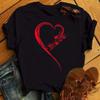 Watercolor Butterfly Heart Printed T Shirt New Unisex Black T Shirt Harajuku Cute Graphic Tee Shirt Ladies Casual Female Tops Tee