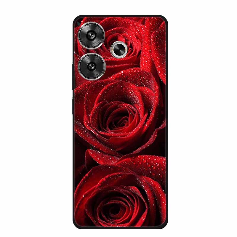 Phone Case For Xiaomi Poco M6 4G Back Cover Case Shockproof Black Silicone Soft Funda For Poco M6 Case PocoM6 M 6 6.79" Coque