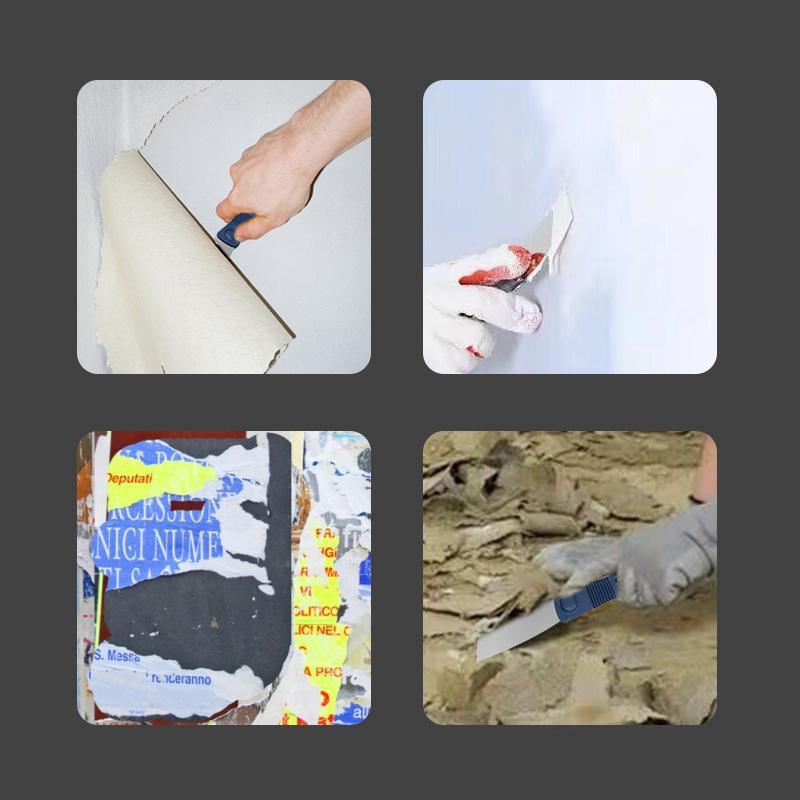 1Pc Stainless Steel Oblique Blade Scraper Putty Knife With Plastic Handle Shovel Paint Tools Household Industrial Cleaning