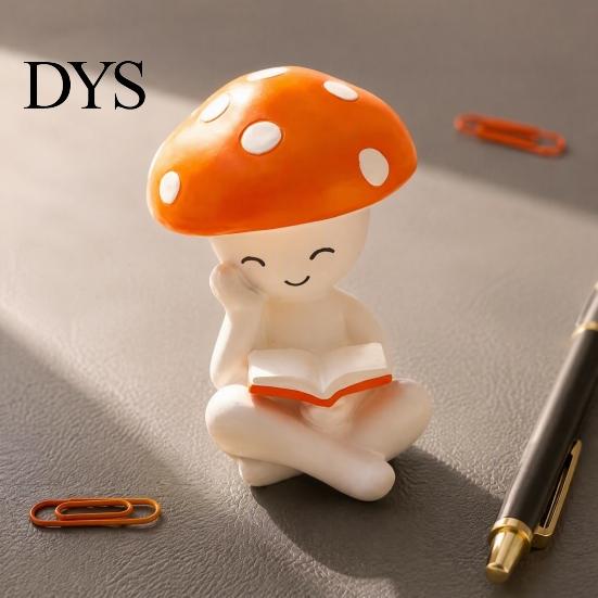 Уникальные подарки для друзей, Медитация, Гриб, Фигурка из смолы, Милая красная статуэтка, Настольный офисный декор в скандинавском стиле, Домашние акценты, Декор для стола в гостиной,