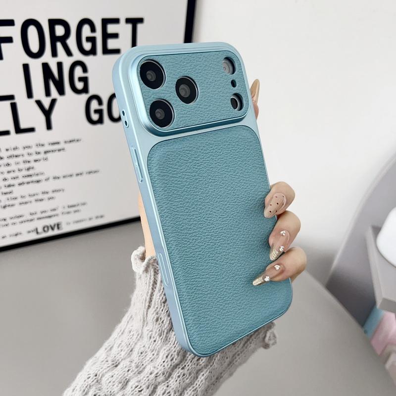 Для iPhone 17 Pro Max Чехол Роскошный Гибридный PC+PU Кожа Матовый Противоскользящий Задний Чехол для Телефона Для iPhone 16 15 14 13 Pro Max