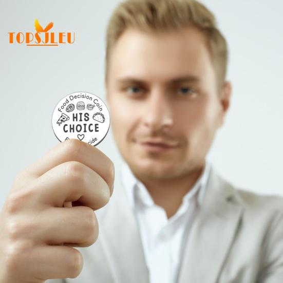 Флип-монета для принятия решений о еде, двусторонняя прозрачная печать, милый сюрприз ко Дню святого Валентина, забавный флип-решатель для принятия решений о еде