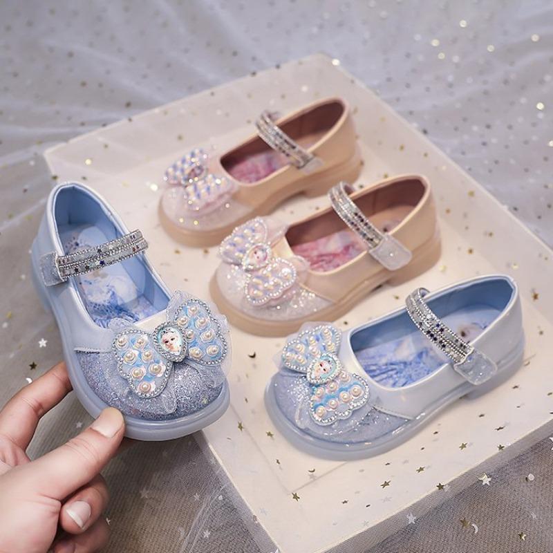 Детская обувь для девочек, обувь принцессы, весна и осень, новая мода, мягкая подошва, обувь для маленьких девочек, украшенная стразами, детская стеклянная обувь