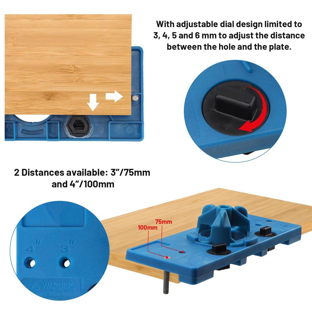 Набор шаблонов для петель, шаблон для сверления петель с расстоянием между отверстиями 46/48/52 мм, диаметр сверла Форстнера 35 мм, сверло по дереву