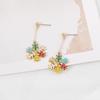 Multicolor Rainbow Snowflake Zircon Earrings
