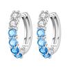 Orstarry S925 Silver Hoop Earrings Sparkling Blue Yellow Zircon Jewelry For Women Party Gifts