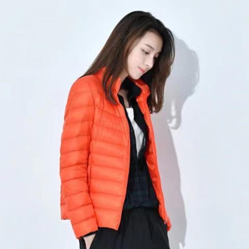 Winter Women's Casual Solid Color Thin Waterproof Down Jacket White Duck Down Hooded Down Jacket