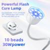 Беспроводная лампа для ногтей LED UV Таймер 9 ламп 27 Вт Перезаряжаемая Автоматическое сенсорное управление Быстрая сушка Лампа для ногтей 360° Лампа для нейл-арта