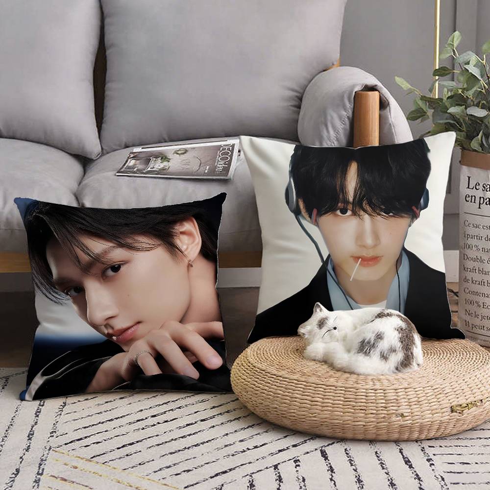 Чехол для подушки Kpop Junhui Wen Квадратная подушка Спальня Диван Подушка для отдыха и комфорта Автомобиль Домашний декор