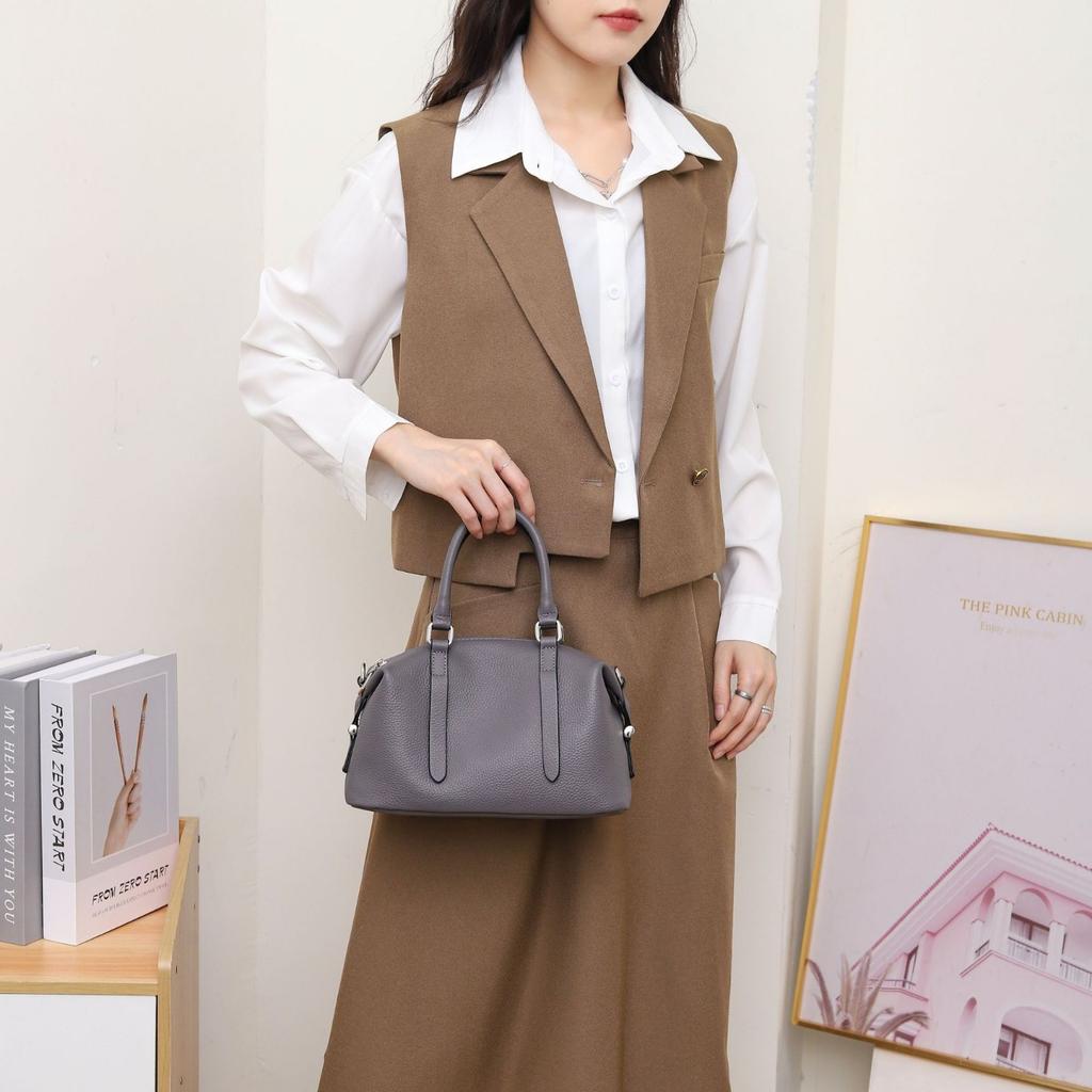 Сумка из коровьей кожи через плечо, сумка-кроссбоди, сумка-ракушка, популярная модная нишевая женская практичная мягкая сумка на одно плечо