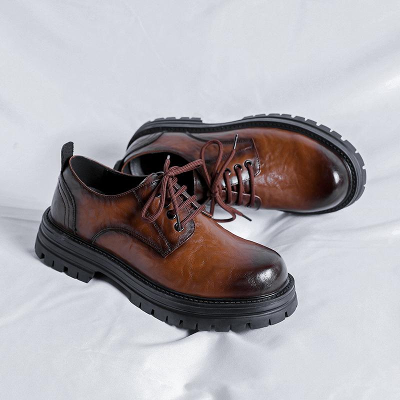 Мужская обувь класса люкс, туфли оксфорды на толстой подошве, удобная повседневная кожаная мужская формальная обувь, дизайнерская деловая рабочая обувь
