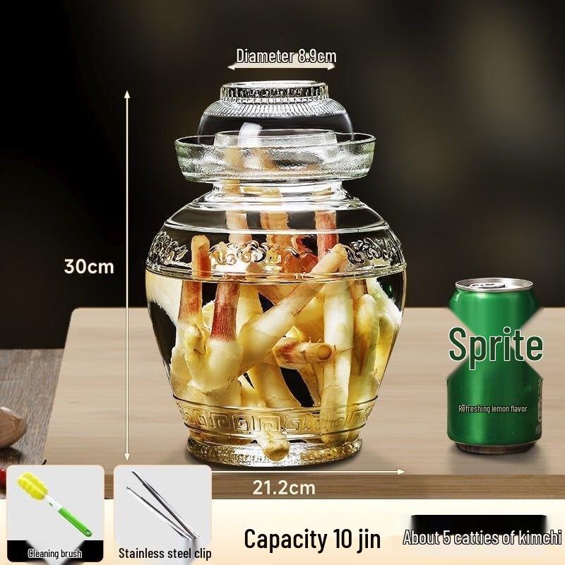 JINGRX Thickened Glass Pickling & Sauerkraut Jar