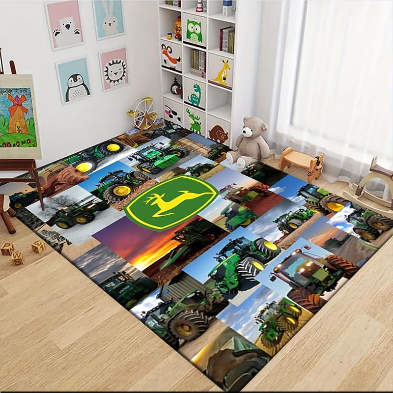 John Deere Tractor Collage Carpet Rug Soft Washable Antislip Home Living Room Sofa Mats Personalized Christmas Rug