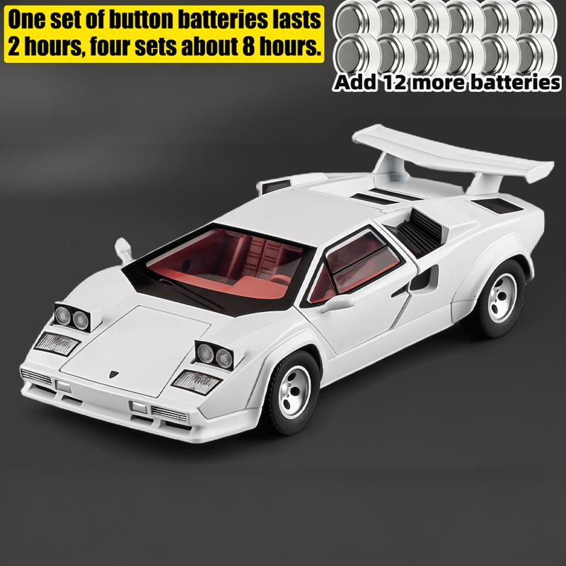 1:24 Lamborghini Countach LP500S Sideswipe Supercar Toy Car Model Sound And Light Children's Toy Collectibles Birthday Gift Toy