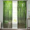 Прозрачные шторы с зеленым лесом и природой, тюлевые шторы для гостиной, окна, спальни, кухни, украшения дома, вуаль, шторы