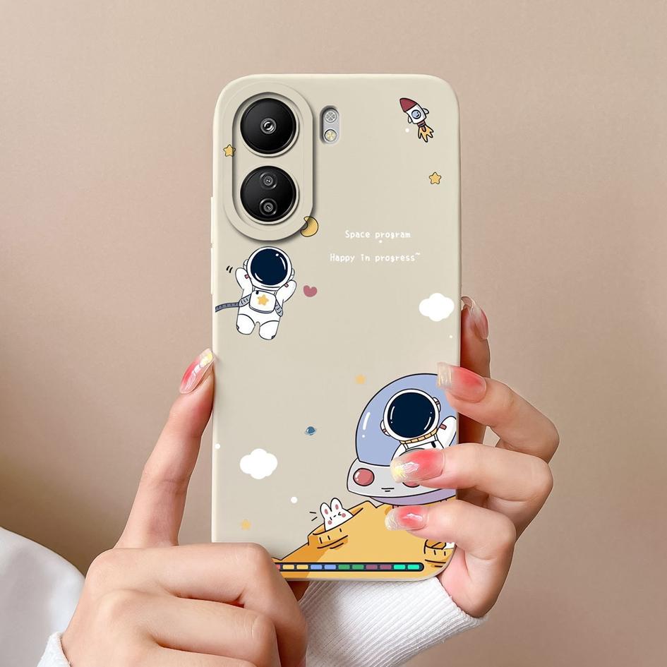 Для Xiaomi Redmi K70 Pro K70E 13C Note 13 Pro + K60 Ultra 13R задняя крышка Роскошный матовый жидкий силикон противоударный защитный бампер для астронавта