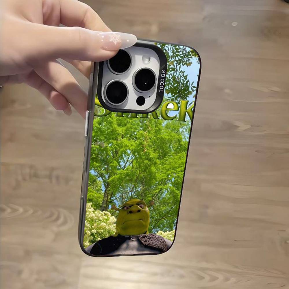 Мультяшный Забавный Фильм Шрек Чехол Для Телефона Для iPhone 17 16 15 14 13 12 11 XS XR X Pro Max Plus Цветной Посеребренный Чехол