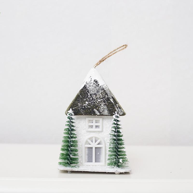 Рождественский снежный домик подвеска рождественский деревянный коттедж креативный пластик с гирляндами орнамент отель свадебный ночной светильник декор