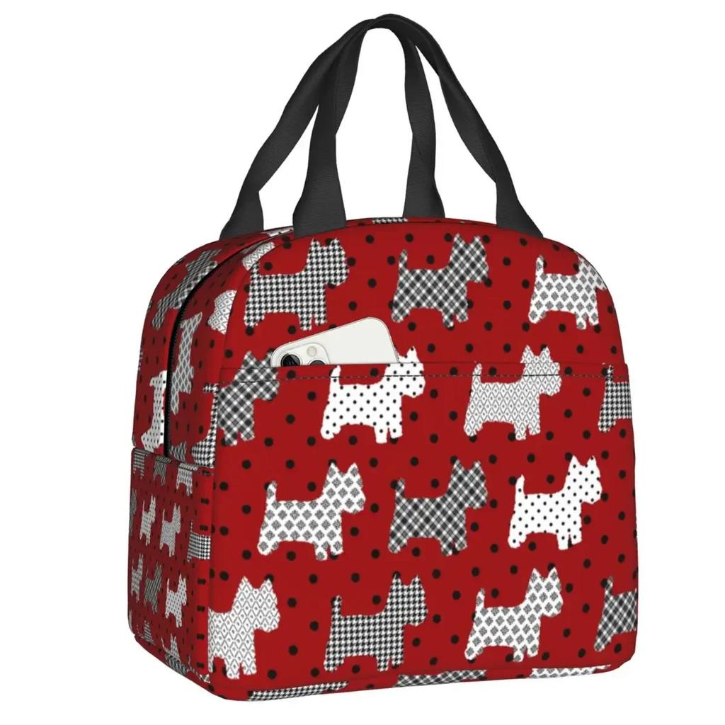 Life Lemons Westie Dog Insulated Lunch Bags for Outdoor Picnic West Highland White Terrier Portable Cooler Thermal Lunch Box Kid