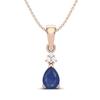 Blue Sapphire Elegant Drop Design Pendant - Sterling Silver