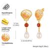 Xiaomi Vnox Ocean Resin Shell Teardrop Imitation Pearl Dangle Earring for Women, Gold Plated Zircon Drop Earrings Boho Vacation Jewelry