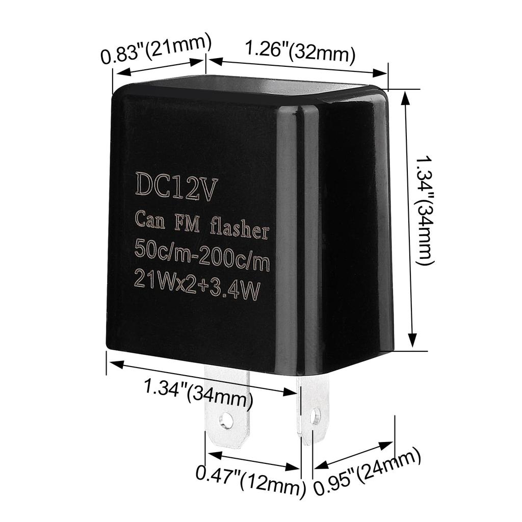 Weasch 2 шт. 12 В постоянного тока регулируемый контактный мигающий модуль Замена Совместимое светодиодное электронное реле-мигалка для