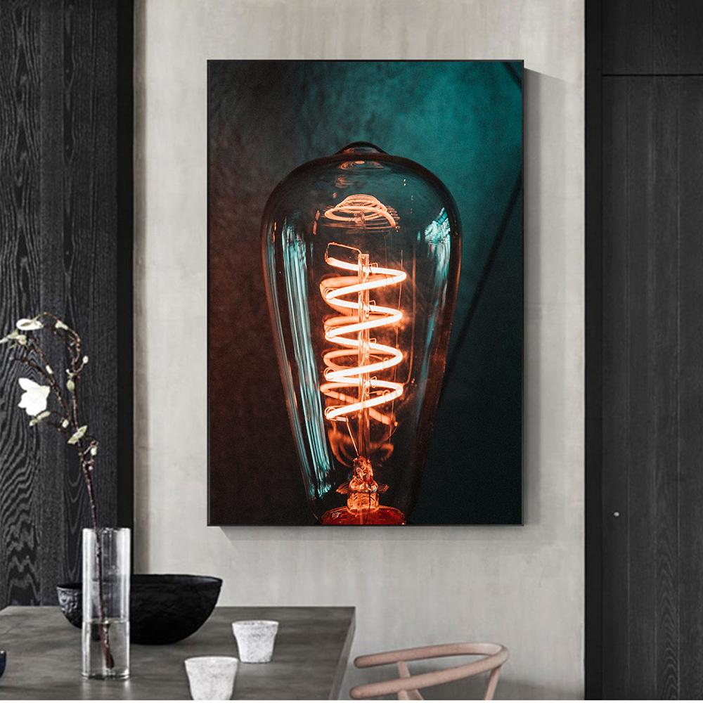 Modern Light Bulb Graffiti Wall Art Canvas Painting Poster Living Room Dining Room Home Painting Wall Decoration Mural Cuadros