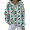 Ladies' Loose And Comfortable Drawstring V-neck Long Sleeved Christmas Printed Sweatshirt