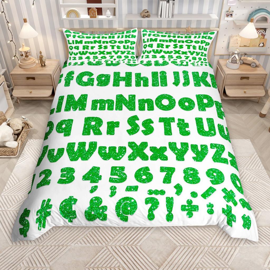 Комплект пододеяльника с мультяшным алфавитом Homewish для детей, красочный цифровой комплект чехла для одеяла, постельный комплект на школьную тематику