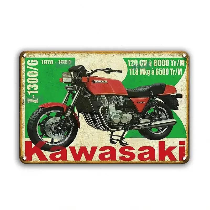 Винтажный мотоцикл Декоративная металлическая пластина Постер Ржавая потертая жестяная вывеска Декор для стен гаража бара Поделки Табличка Жестяные вывески