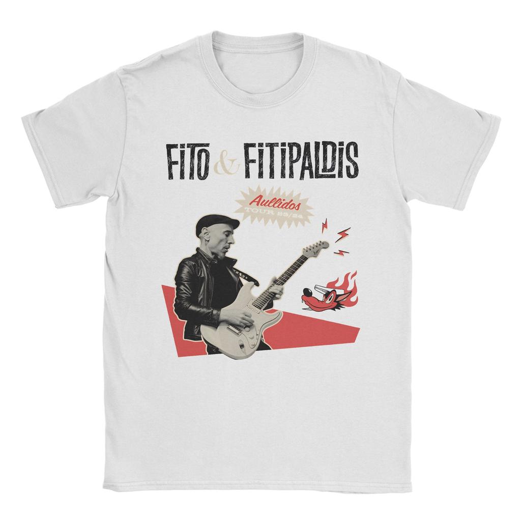 Унисекс Fitos Fitipaldis Группа Группа Рок Испанские Футболки Хлопковая Одежда Модные Футболки с Коротким Рукавом и Круглым Вырезом Классическая Футболка
