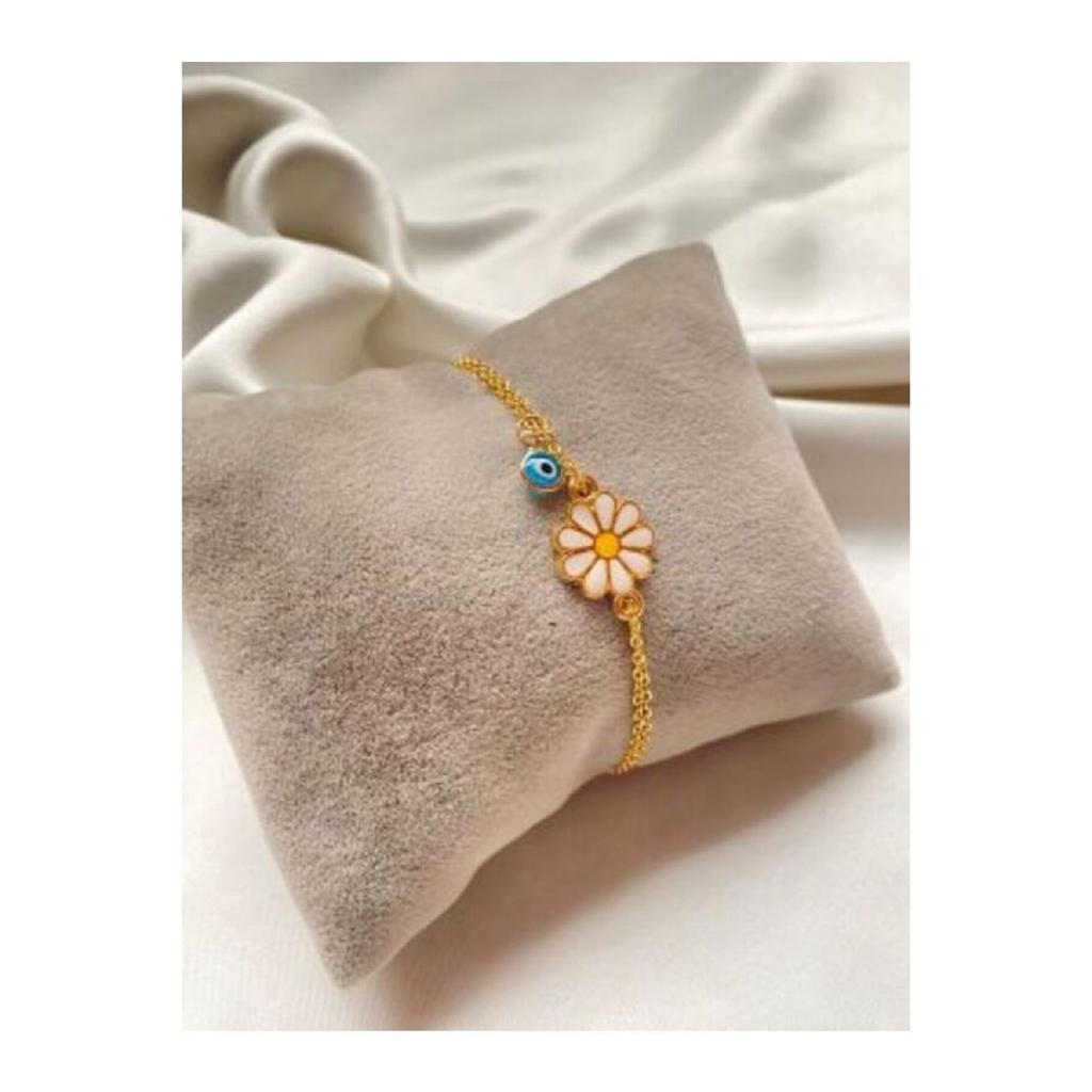 Набор золотых серег-кольца Daisy, золотого колье Daisy и браслета-цепочки Daisy