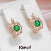 Винтажные серьги-капли Kinel с зеленым цирконом для женщин, милые модные ювелирные украшения