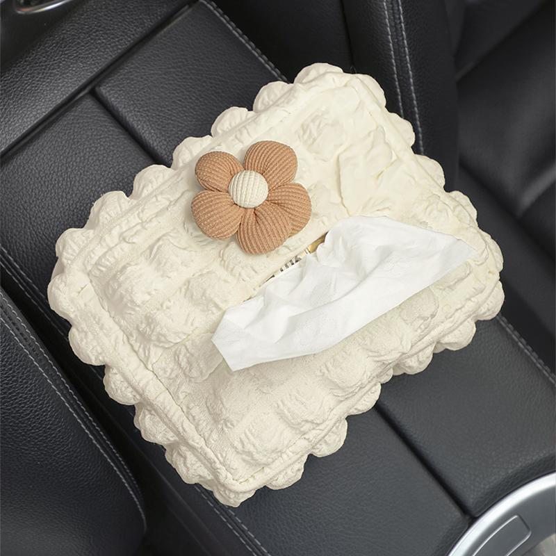 Новая милая мультяшная коробка для салфеток в машину с цветами, подвесной держатель для салфеток для подголовника заднего сиденья автомобиля, подлокотника, органайзер для бумаги, сумка для хранения