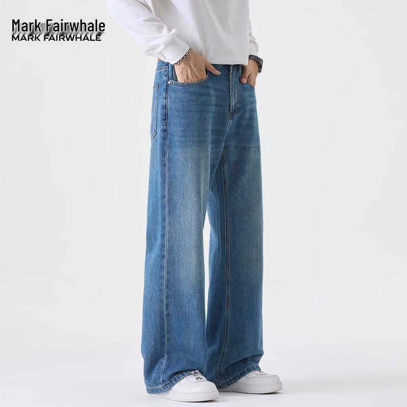 Мужские ретро джинсы Mark Fairwhale свободного прямого кроя из синего денима