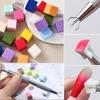LINMANDA 200/50PCS Nail Sponges With Silver Grabbing Pen Nail Art Color Gradient Aura Effect Designs Brush Precise Manicure Tool