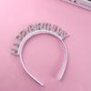 Pearl Zinc Zinc Alloy Queen Letter Birthday Hair Hoop Rhinestone Crown Happy Birthday Headband Female Jewelry