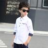 Boys Shirt Spring Autumn Kids Solid Color Cotton Long-Sleeved Blouse Teen Children's Clothing