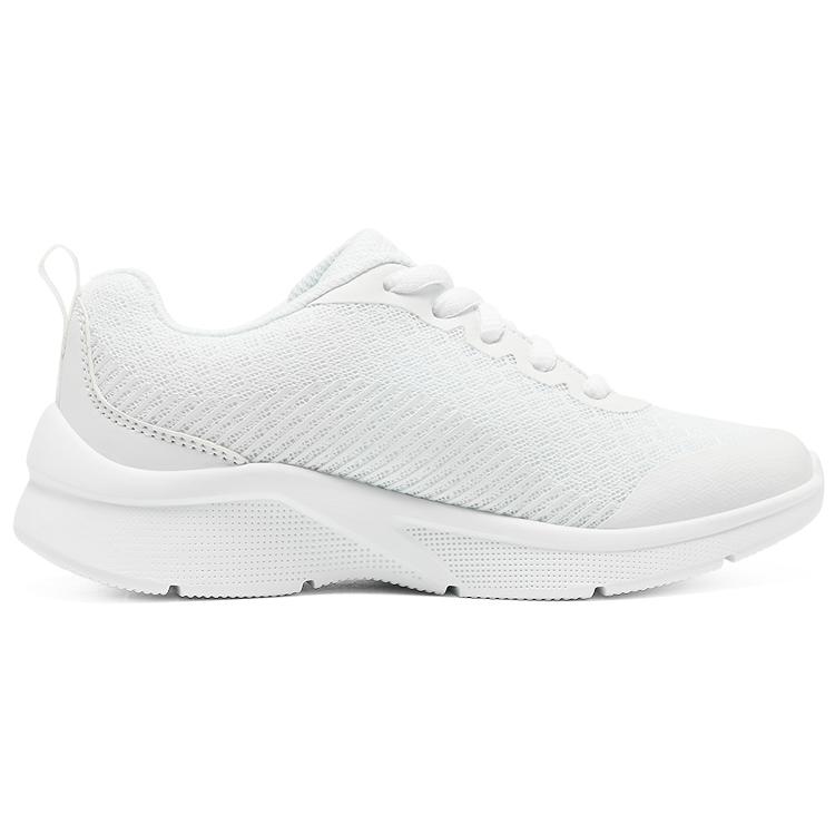 Skechers Girls Cushioning Abrasion Resistant Breathable Low top Kids' Running Shoes White Teenagers 302603L-WHT