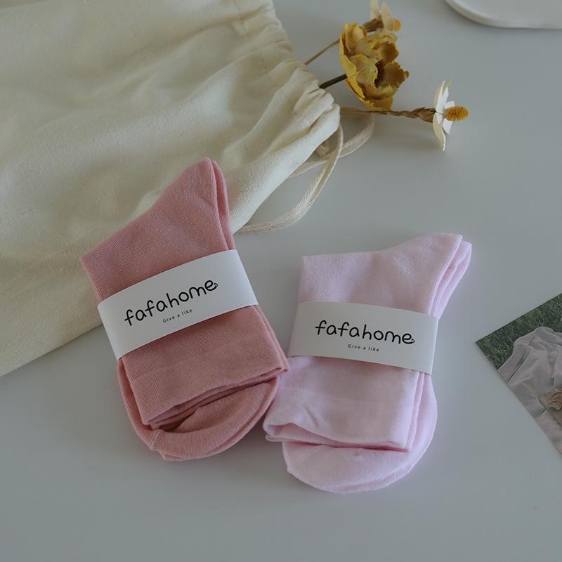 Fafahome Носки для мягкой фиксации, не сдавливающие, однотонные, розовые, универсальные хлопковые носки для девочек