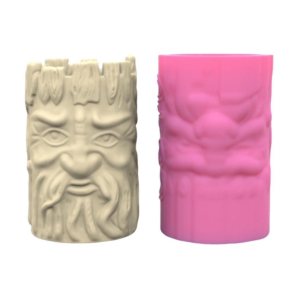 Silicone Vase Molds Succulent Planter Mold Tree Stump Elder Shape Silicone Flowerpot Mold Suitable for Crafting Vase