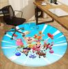 Candy Crush Saga Pattern Round Rug, Indoor/Outdoor Mat, for Picnic, Gameroom, Bedroom, Office, Living Room, Home Decor Carpet, Birthday Gift
