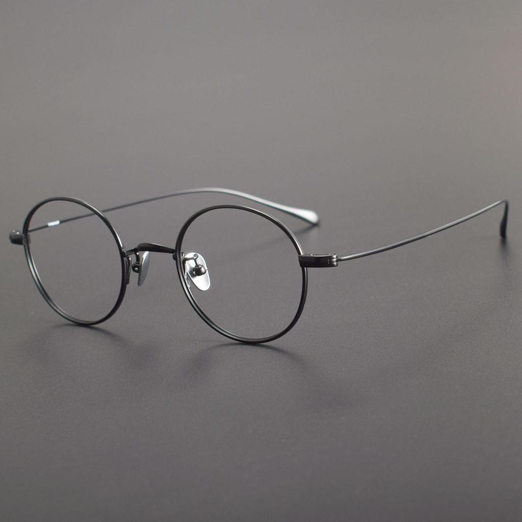 Сверхлегкая титановая круглая оправа для очков 198T для женщин — маленькая, простой дизайн с функцией защиты от синего света при близорукости